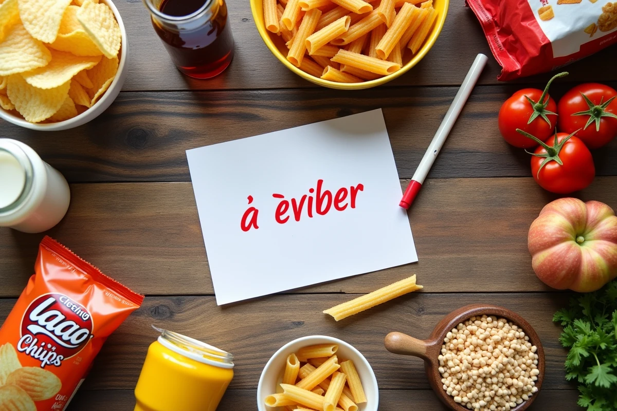 Vue de dessus des aliments à éviter pour réduire la graisse abdominale rapidement