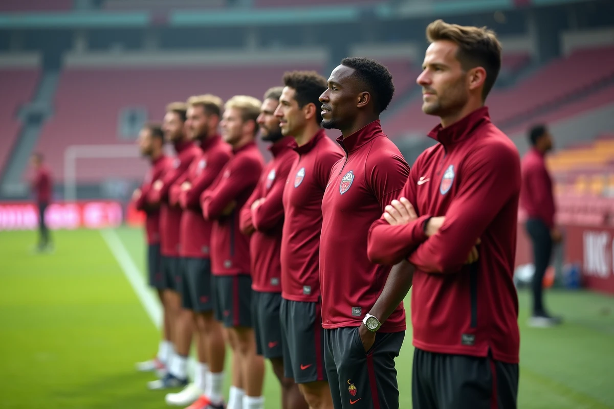 Joueurs de la Roma sur le terrain d entraînement en extérieur