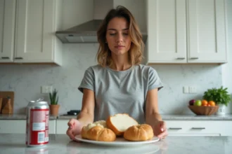 Femme refusant des aliments ultra-transformés riches en sucre pour perdre du ventre