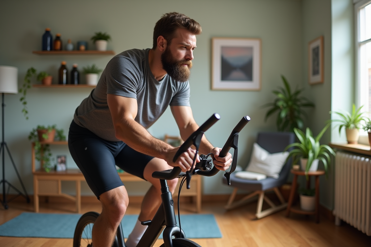 Homme faisant du vélo d