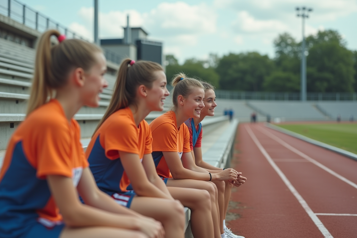 Adolescentes en tenues de course après une compétition