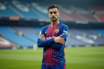 Défenseur professionnel de football en maillot de club lors d'une séance d'entraînement, illustrant les performances sportives de haut niveau de Lucas Hernández